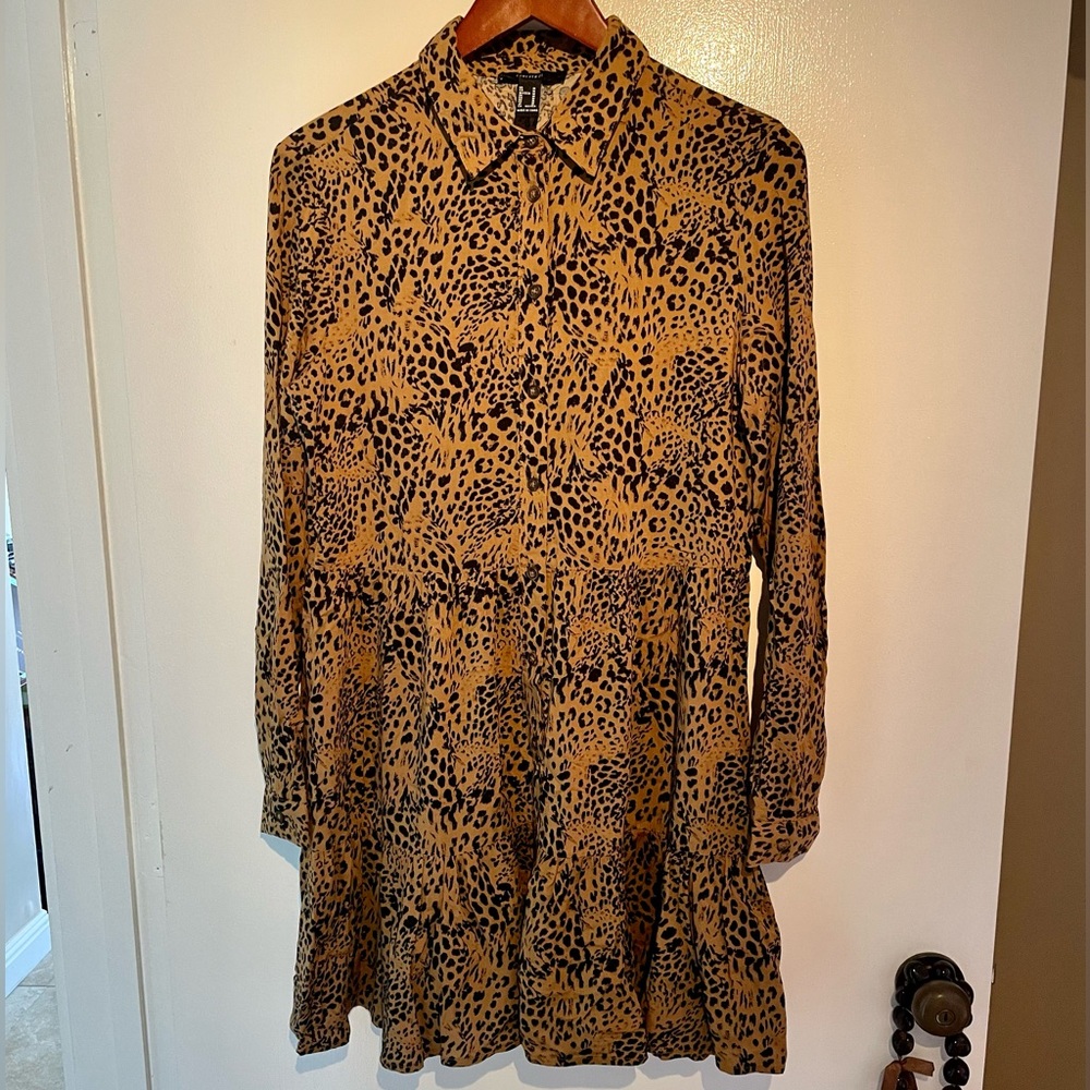 NWOT Forever 21 Leopard Babydoll Dress
